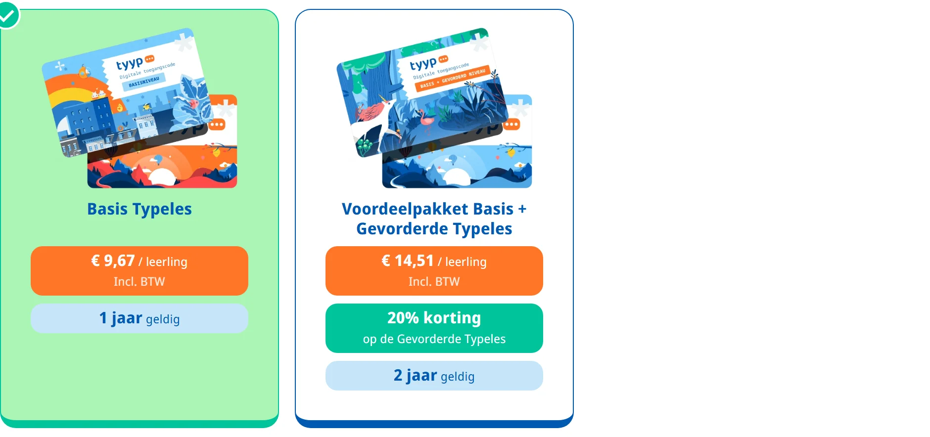 De drie licentietypes met geldigheidsduur
