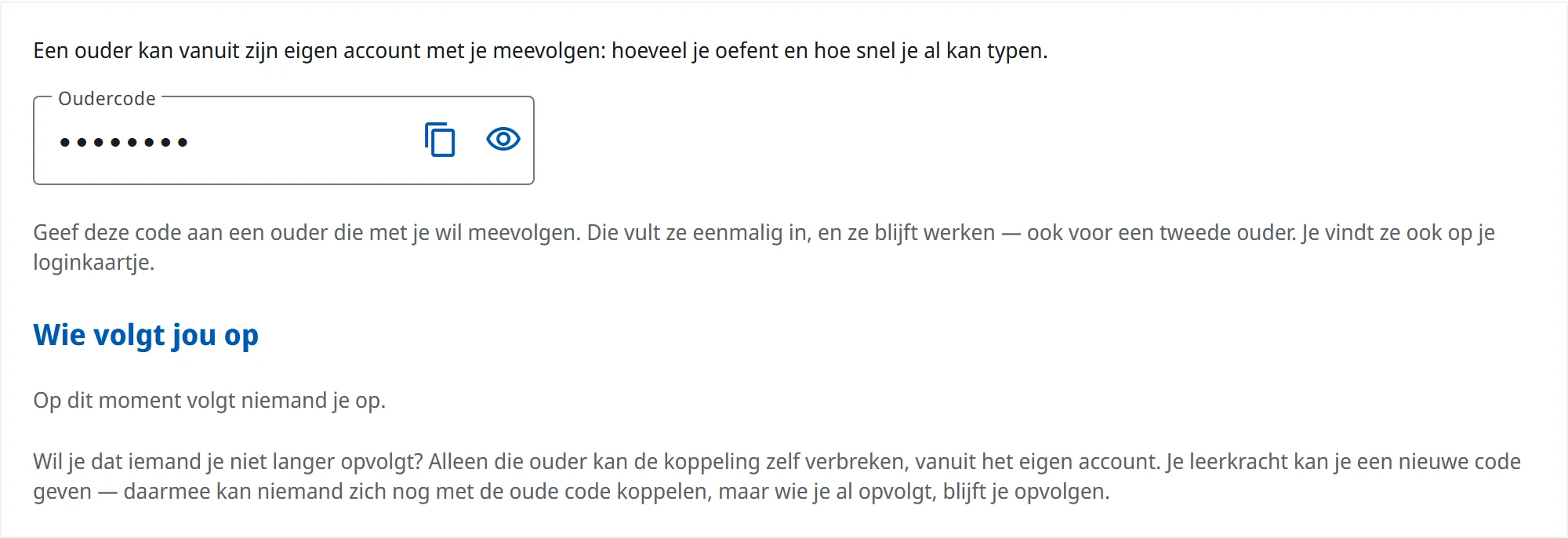 Je oudercode en wie je opvolgt